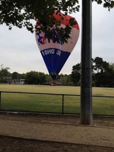 The landing at Canterbury Sportsground this morning. 