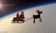 Santa travels to the edge of space