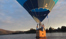 Hot Air Balloon Towing a Kayak