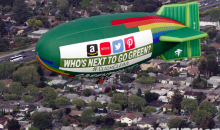 Greenpeace blimp campaigns for greener internet