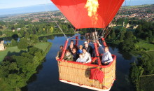 Hot air balloon lands safely in town centre